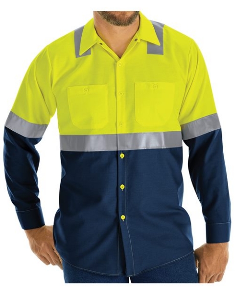 Red Kap - Enhanced & Hi-Visibility Long Sleeve Work Shirt - SY14