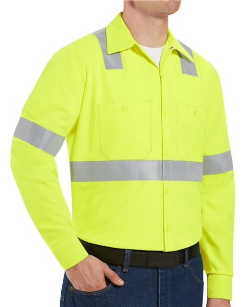 Red Kap - High Visibility Safety Long Sleeve Work Shirt - SS14HV