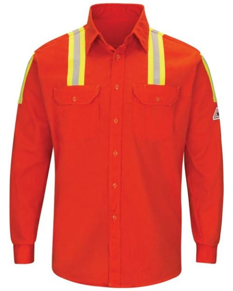 Bulwark - Enhanced Visibility Long Sleeve Uniform Shirt - Tall Sizes - SLATORT