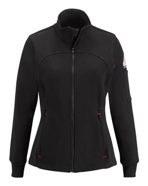 Bulwark - Women's Zip Front Fleece Jacket-Cotton/Spandex Blend - SEZ3