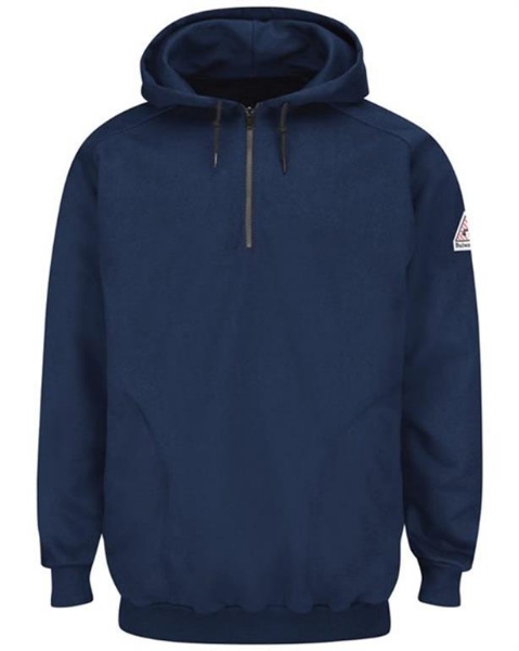 Bulwark - Pullover Hooded Fleece Sweatshirt Quarter-Zip - Tall Sizes - SEH8T