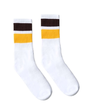 White/ Brown/ Gold Thick Stripe