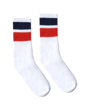 White/ Navy/ Red Thick Stripe