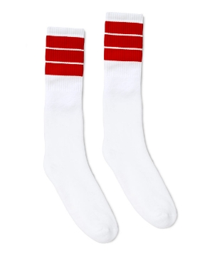 White/ Red Thick Stripe