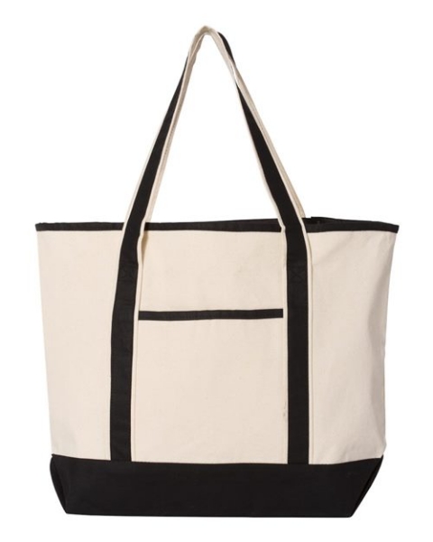 Q-Tees - 34.6L Large Canvas Deluxe Tote - Q1500