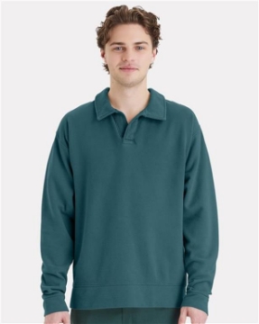 ComfortWash by Hanes - Garment-Dyed Polo Collar Sweatshirt - GDH490