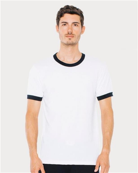 American Apparel - USA-Made 50/50 Ringer Tee - BB410