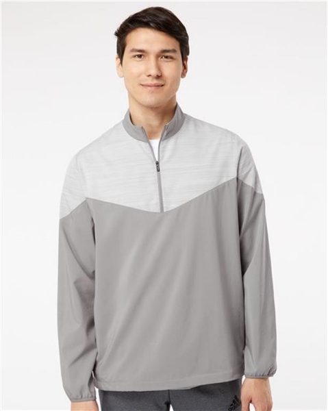 Adidas - Heather Chevron Quarter-Zip Windshirt - A546