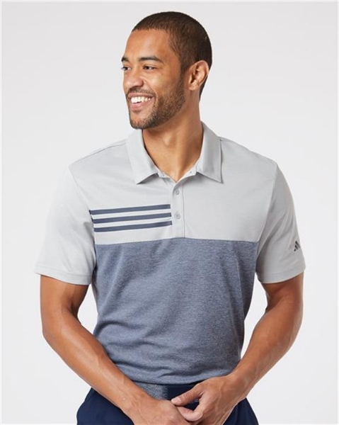 Adidas - Heathered Colorblocked 3-Stripes Polo - A508