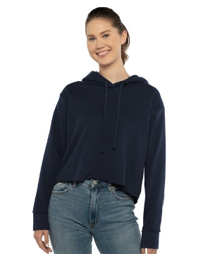 Next Level - Women's Laguna Sueded Raw Edge Crop Hoodie - 9384