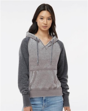 J. America - Women's Zen Fleece Raglan Hooded Sweatshirt - 8926