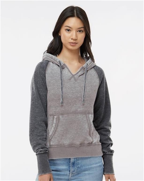 J. America - Women's Zen Fleece Raglan Hooded Sweatshirt - 8926