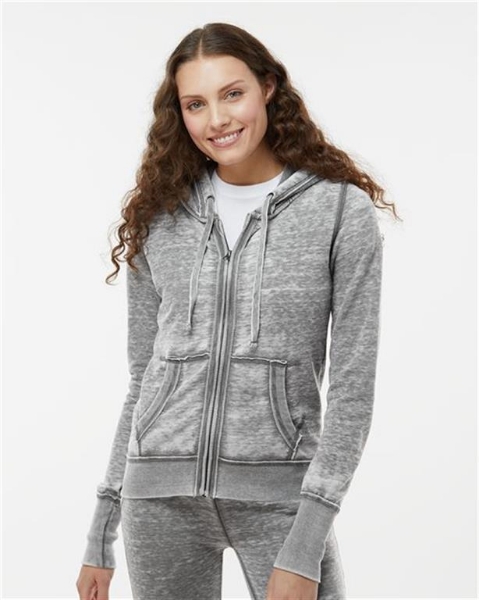 J. America - Women's Zen Fleece Full-Zip Hooded Sweatshirt - 8913