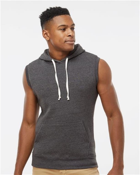 J. America - Triblend Sleeveless Hooded Sweatshirt - 8877