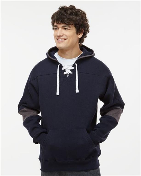 J. America - Sport Lace Colorblocked Fleece Hooded Sweatshirt - 8832