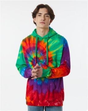 Dyenomite - Multi-Color Spiral Tie-Dyed Hooded Sweatshirt - 854MS