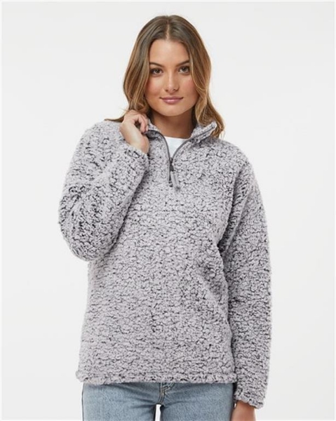 J. America - Women’s Epic Sherpa Quarter-Zip Pullover - 8451