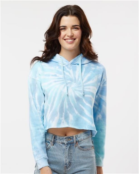 Colortone - Women's Tie-Dyed Crop Hooded Sweatshirt - 8333