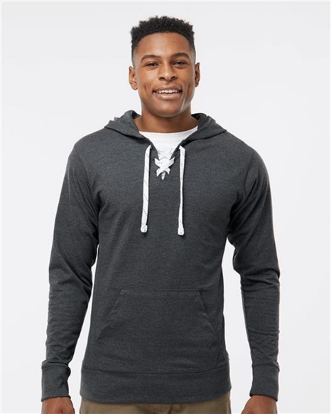 J. America - Jersey Sport Lace Hooded Pullover - 8231