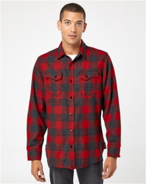 Burnside - Snap Front Long Sleeve Plaid Flannel Shirt - 8219