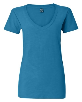 J. America - Women's V-Neck Slub T-Shirt - 8169