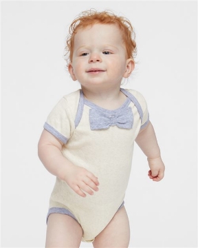 Rabbit Skins - Baby Rib Infant Bow Tie Bodysuit - 4407