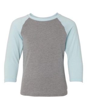 Ice Blue Sleeves/ Dark Heather Grey Body