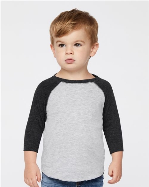 Rabbit Skins - Toddler Baseball Fine Jersey Three-Quarter Sleeve Tee - 3330