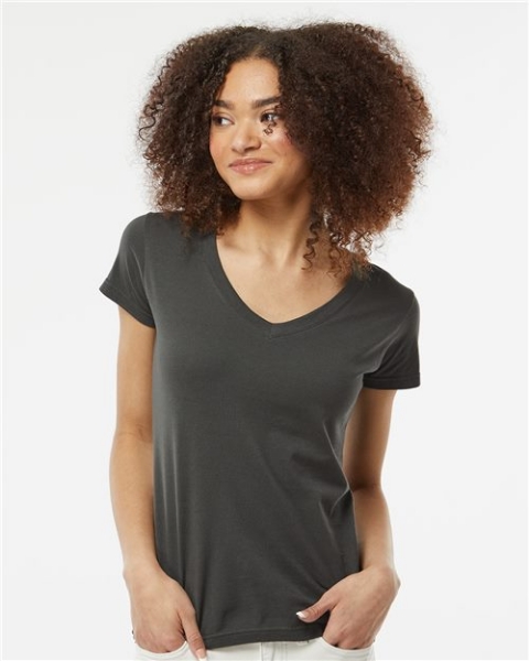 Tultex - Women's Fine Jersey V-Neck T-Shirt - 214