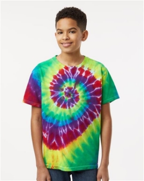 Dyenomite - Youth Multi-Color Spiral Tie-Dyed T-Shirt - 20BMS