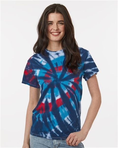 Dyenomite - Multi-Color Cut-Spiral Tie-Dyed T-Shirt - 200T2