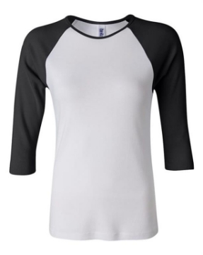 BELLA + CANVAS - Women’s 1X1 Baby Rib Raglan Three-Quarter Sleeve Tee - 2000