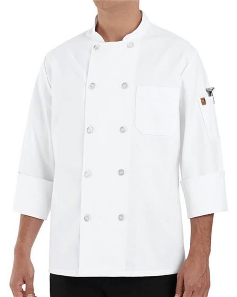 Chef Designs - 100% Polyester Ten Pearl Button Chef Coat - 0423