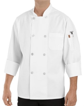 Chef Designs - Button Chef Coat with Thermometer Pocket - 0413