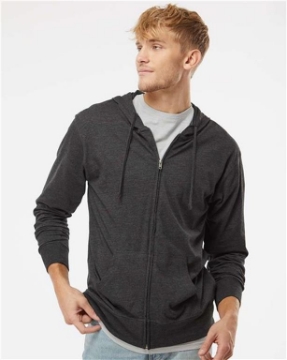 Independent Trading Co. - Lightweight Jersey Full-Zip Hooded T-Shirt - SS150JZ