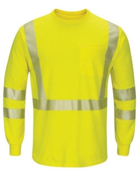 Bulwark - Hi-Visibility Lightweight Long Sleeve T-Shirt - Tall Sizes - SMK8T