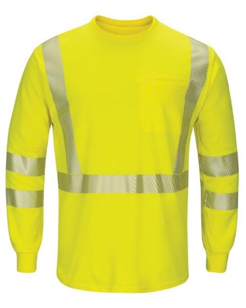 Bulwark - Hi-Visibility Lightweight Long Sleeve T-Shirt - Tall Sizes - SMK8T