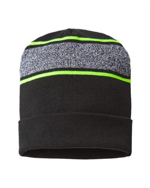 CAP AMERICA - USA-Made Variegated Striped Cuffed Beanie - RKV12