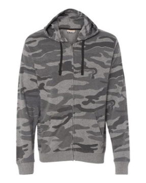 Burnside - Camo Full-Zip Hooded Sweatshirt - 8615