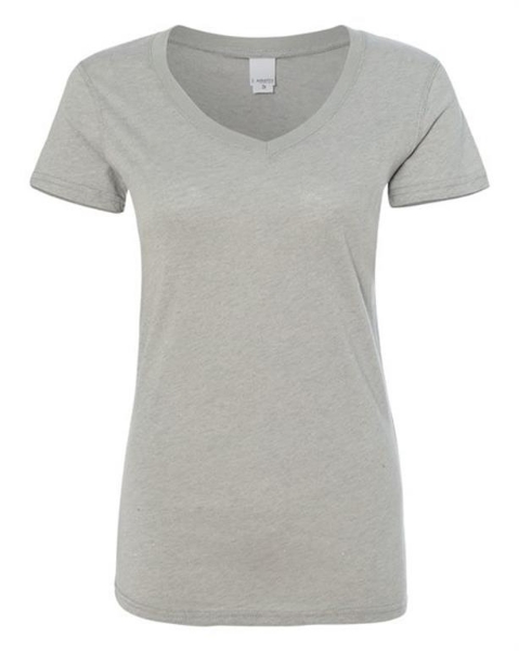 J. America - Women’s Glitter V-Neck T-Shirt - 8136