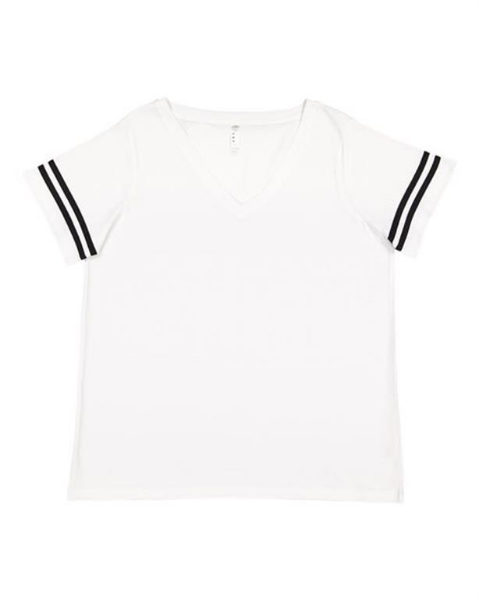 LAT - Curvy Collection Women's Vintage Football T-Shirt - 3837