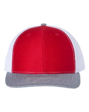 Red/ White/ Heather Grey