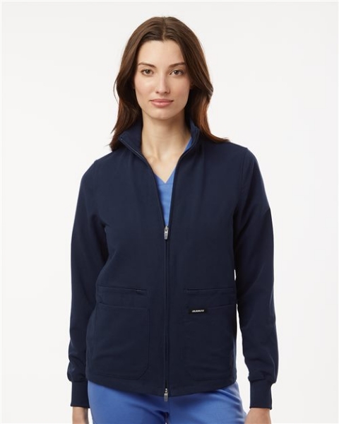 Jaanuu - Women's Ceri Essential Full-Zip 6-Pocket Scrub Jacket - W60001