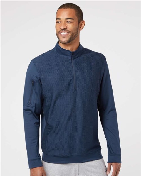 Adidas - Men's Textured Quarter-Zip Pullover - A295