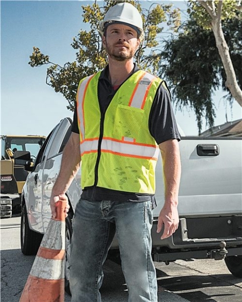 Kishigo - Unisex Economy Contrasting Vest with Zippered Front - 1527-1528