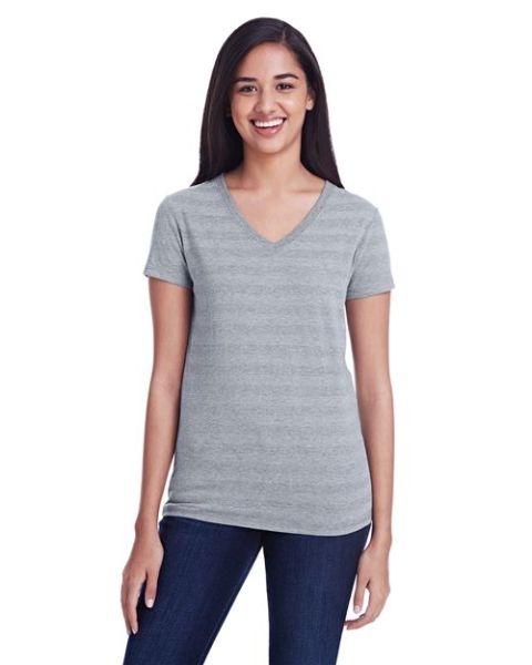 Threadfast Apparel - Women's Invisible Stripe V-Neck T-Shirt - 252RV