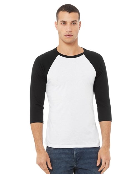 BELLA + CANVAS - Unisex Three-Quarter Sleeve Baseball Tee - 3200