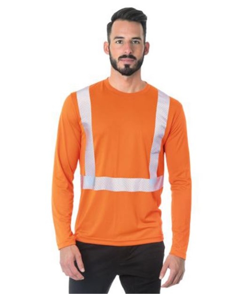 Bayside - Unisex USA-Made Hi-Visibility Long Sleeve Performance T-Shirt - Segmented Tape - 3740