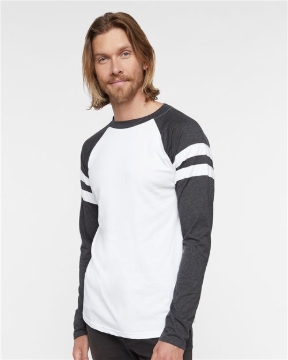 LAT - Unisex Fine Jersey Mash Up Long Sleeve Tee - 6934