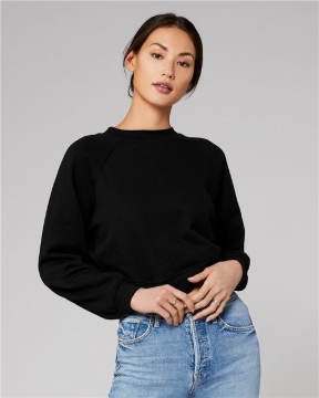 BELLA + CANVAS - Women's Crop Raglan Fleece Crewneck Sweatshirt - 7505